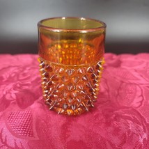 Gold/Amber Indiana Glass Juice Diamond Point 3 3/4&quot;  1970s Kitchen Repla... - $11.30