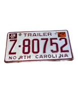 Vintage 1989 North Carolina Trailer Collectible License Plate Tag # Z 80... - $9.94