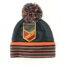 Seirus Beanie Hat Pom Cuffed Striped Orange Black Gray Unisex One Size - $7.84