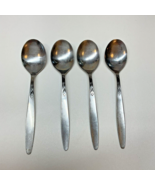 4 VINTAGE MCM Amefa TULIP TIME Stainless TEASPOONS Holland 5 7/8&quot; Danish. - $16.29