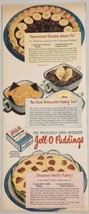 1947 Print Ad Jell-o Puddings 3 Pie Recipes Fabulous Desserts  - £12.72 GBP
