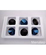 4(Four)  14 mm Rivoli Beads: Blue Iris - Jet - $107.03 MXN