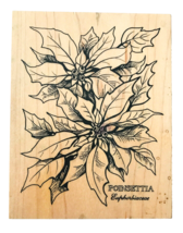 PSX Rubber Stamp Poinsettia Botanical K784 Christmas Cards Lightly Used 1999 - $7.84