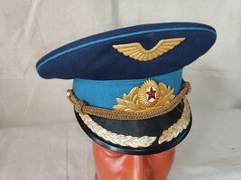 Vintage Original USSR Peak Forage Peaked Cap Soviet Red Army Air Force G... - $48.60