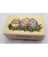Easter Eggs In Field Uptown Rubber Stamps Wood Mounted Stamp E13193 - $9.89