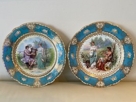 Antique Set of 2 Imperial Crown Austria Cabinet Plates - £271.78 GBP