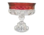 Vintage Indiana Glass Kings Crown Royal Ruby Red Thumbprint Pedestal Com... - $14.84