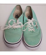 Vans Authentic Mint Green Lace Up Canvas Skate Shoes Men Size 7 Womens 8.5 - $407.43 MXN