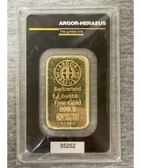 Gold Bar ARGOR-HERAEUS 1 Ounce Fine Gold 999.9 In Sealed Assay - £1,651.34 GBP