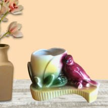 American Bisque Red Bird Planter Vintage Ceramic Succulent Pot Home Decor Gift - £12.08 GBP