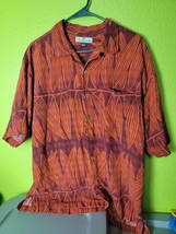 Tommy Bahama Relax Hawaiian Shirt 100% Silk Button Up Orange Mens Large - £18.33 GBP