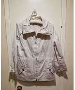Chico&#39;s Zenergy Rain Windbreaker Full Zip Cream Beige Jacket Women&#39;s Size 2 - $40.60 CAD