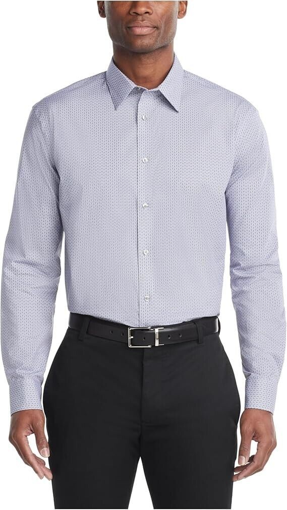 Calvin Klein Men&#39;s Regular Fit Stretch Dress Shirt Amethyst 15.5 32/33 B4HP - $29.95