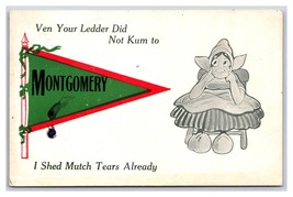 Dutch Pennant Comic Greetings From Montgomery Indiana IN 1914 DB Postcard P24 - £4.86 GBP