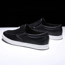 Men Loafers Soft Leather Men Shoes Slip-on Flat Fashion Loafers Casual Male Blac - £58.49 GBP