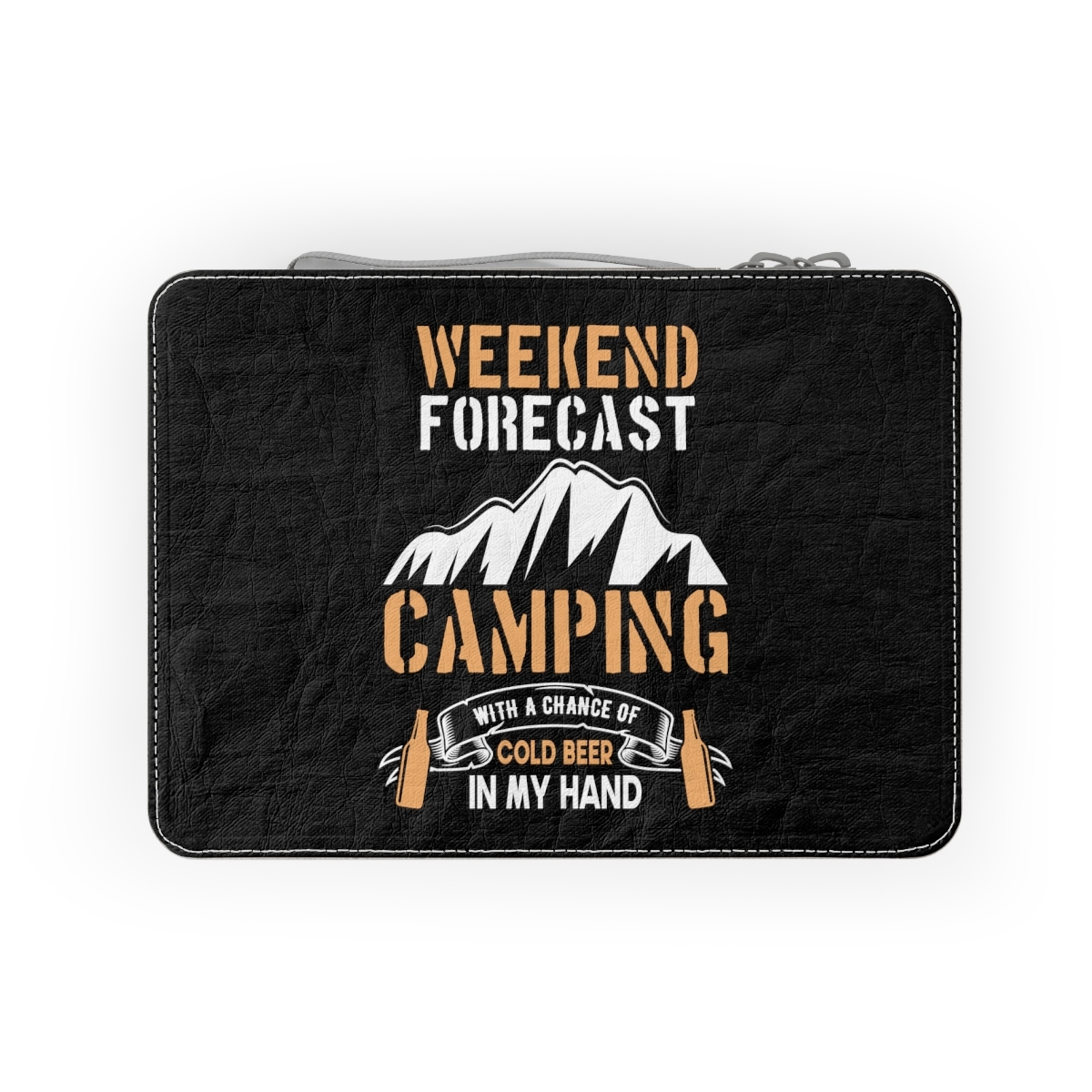 Primary image for Personalized Paper Lunch Bag with Zipper and Strap, Camping Inspired Design