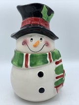 Vintage Festive Holiday Winter Snowman Cookie Jar David’s Cookies Christmas - £9.27 GBP