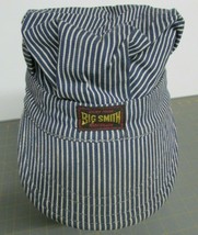 1948 UNION MADE Big Smith Railroad Worker Denim Jeans Hat Cap striped RARE! - £105.93 GBP