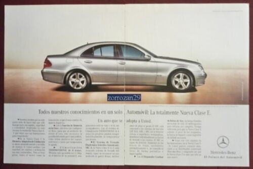 Primary image for 2002 MERCEDES-BENZ CLASE E ''Tenemos el gusto..'' VINTAGE COLOR AD 3 PAGES - MEX