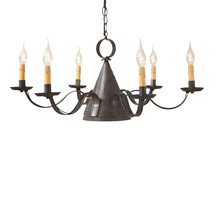 Irvins Country Tinware 6-Arm Madison Chandelier in Kettle Black - £312.86 GBP