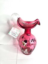 Fenton Country Cranberry Art Glass Pitcher Signed by Artist Jo Reynolds - €59,02 EUR