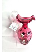 Fenton Country Cranberry Art Glass Pitcher Signed by Artist Jo Reynolds - $95.79 CAD