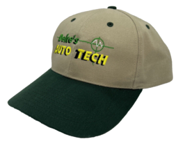 Dekes Auto Tech Hat Cap Snap Back Beige &amp; Green Cintas One Size Auto Repair Shop - £14.21 GBP