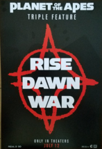 Planet of the Apes RISE DAWN WAR Triple Feature 19&quot; x 13&quot; Official Promo Poster - £8.60 GBP
