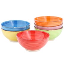 Elama Color Ridge 6.25 Inch 6 Piece Round Stoneware Assorted Bowl Set - $1,180.91 MXN