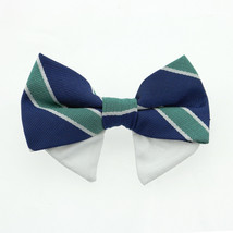 Formal Wear Navy Blue and Green Stripe Bow Tie with Hook &amp; Loop Wraps - ... - $190.55 MXN