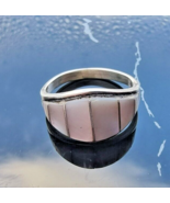 RICHARD T THOMAS NAVAJO VINTAGE 925 STERLING SILVER ABALONE RING SIZE 8.25 - €59,05 EUR