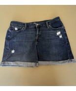 Levi’s Distressed Front Denim Classic Shorts Rolled Hem Women’s 16W Blue - $363.83 MXN