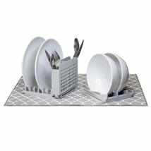 Compact Collapsible Dish Drying Rack and Ultra Absorbent Microfiber Mat.... - £10.07 GBP