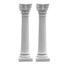 Set 2 Greek Corinthian Order Column Pillar Pedestal Statue Sculpture Decor 31 cm - £55.30 GBP