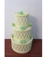 Yellow and Green Themed Baby Shower Decor Elegant 3 Tier Diaper Cake Gift - $59.80