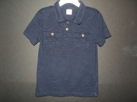 Gymboree Boys Polo Shirt Size 5 Short Sleeves Navy Chest Pockets Collared - $10.85