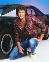 David Hasselhoff in open leather jacket bare chest by Sports Car 16x20 C... - £55.77 GBP