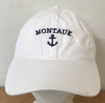 Montauk Long Island Hamptons Nautical White Cotton Baseball Cap Hat Adju... - $19.99