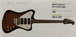 1965 Gibson Firebird III Solid Body Guitar Fridge Magnet 5.25&quot;x2.75&quot; NEW - $3.84