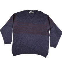 Nuggets Shetland Wool Mens Medium Pullover Sweater Navy Striped Made in ... - £17.12 GBP