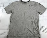 Nike Dri Fit T Shirt Mens Medium Heathered Gray Crew Neck Gym Workout Je... - £9.77 GBP