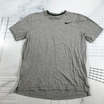 Nike Dri Fit T Shirt Mens Medium Heathered Gray Crew Neck Gym Workout Je... - $12.19