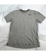 Nike Dri Fit T Shirt Mens Medium Heathered Gray Crew Neck Gym Workout Je... - £9.74 GBP