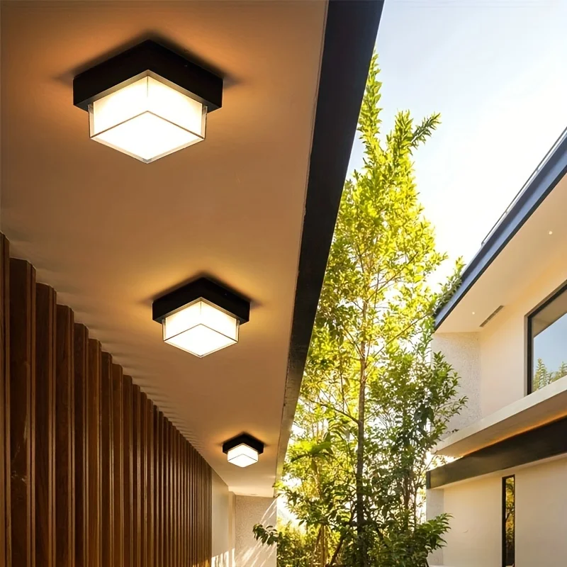 Outdoor Flush Mount Ceiling Light Fixture with Motion Sensor, LED Warm&amp;W... - £17.11 GBP