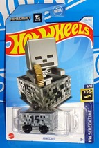 Hot Wheels 2024 HW Screen Time #136 Minecart Gray w/ AEROS MINECRAFT 15 Years - £2.12 GBP