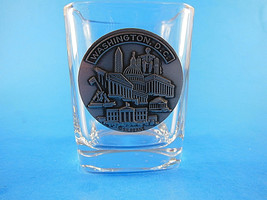 Washington DC Shot Glass Souvenir Pewter Medalian Silberne - $8.90
