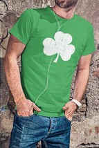 USA Screen Printed Retro Green Irish Distressed Shamrock T-Shirt St Patr... - $9.99+