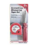 6 in 1 Screwdriver and 12 Foot Measuring Tape Set General Purpose Most Used Tool - £6.30 GBP