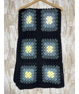 Handmade Crochet Couch Throw Chair Granny Square Runner Retro 56&quot;x39&quot; - $597.48 MXN