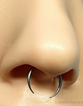 Circular Ox Horn Rainbow C Shape 10mm Spike Crescent 16g (1.2mm) Steel Earring - £3.91 GBP